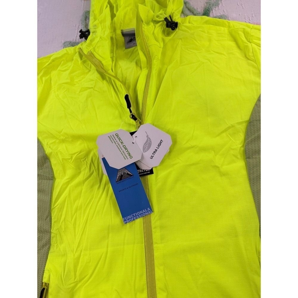 MAPAMYUMCO Yellow Green Ultra Light Quick Dry Hooded Jacket‎ XL - Picture 8 of 12